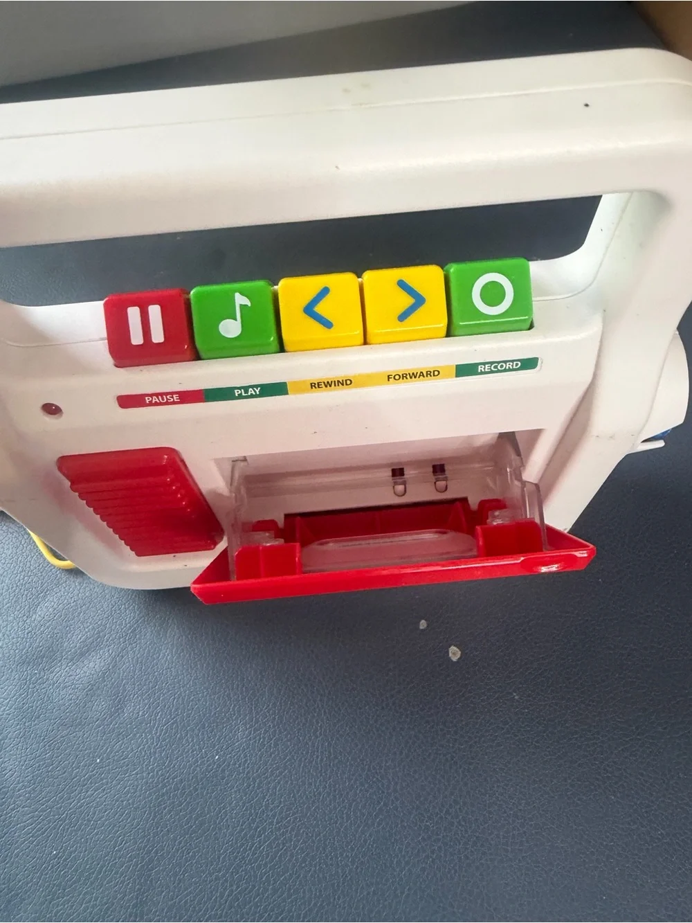 Fisher-Price White Kids Music Player with Red Panel and Red Microphone